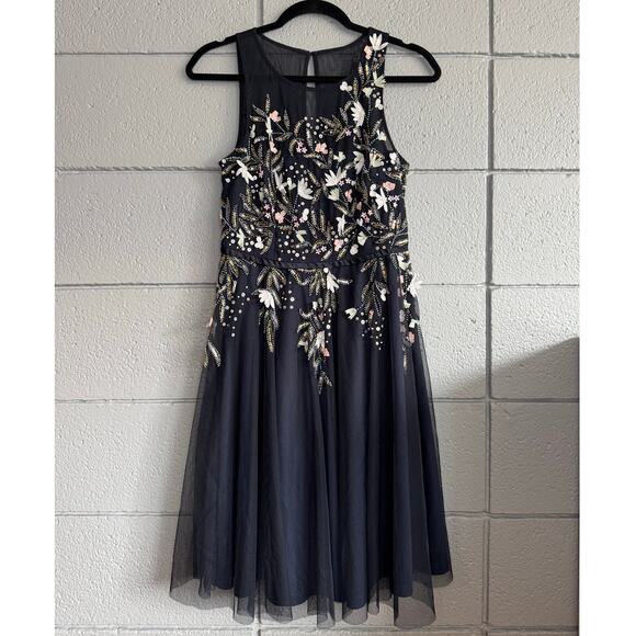 NWT Womens Alexa Admor Embroidered Floral Sheer Dress Whimsygoth Boho Fairy sz 2 - Picture 3 of 4